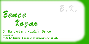 bence kozar business card